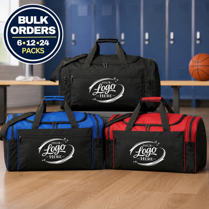 Custom Logo Large Duffel Bag | Personalized Sport & Travel Bags | Model 6022 (Sold in Bulk Packs)