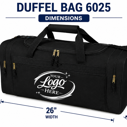 Custom Logo Extra Large Duffel Bag | Personalized Sport & Travel Bags | Model 6025 (Sold in Bulk Packs)