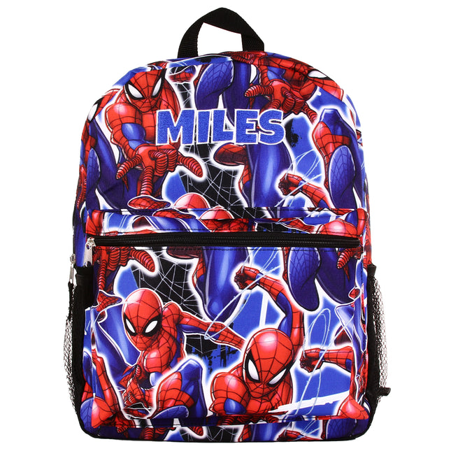 Personalized Spider-Man Backpack for Kids | Custom Name Embroidered Bookbag (16 Inch)