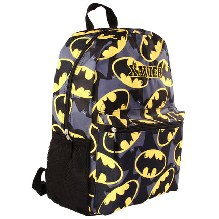 Personalized Batman Backpack for Kids | Custom Name Embroidered Bookbag (16 Inch)
