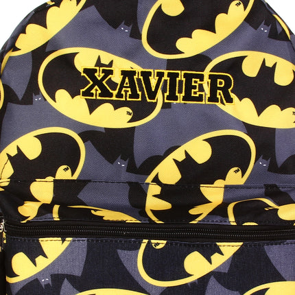 Personalized Batman Backpack for Kids | Custom Name Embroidered Bookbag (16 Inch)