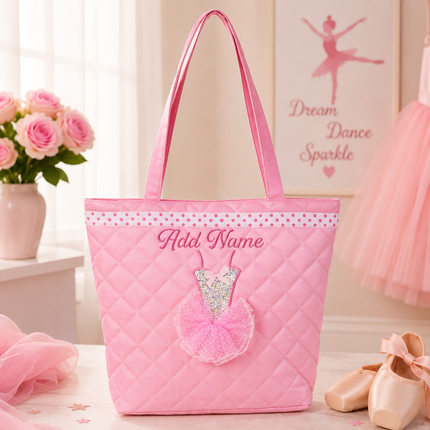 Personalized Embroidered Ballerina Dance Tote Bag