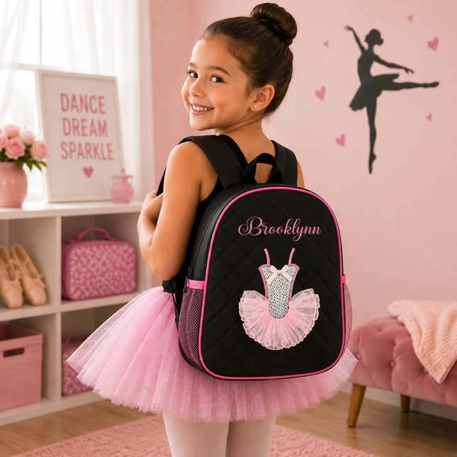 Personalized Embroidered Ballerina Dance Backpack