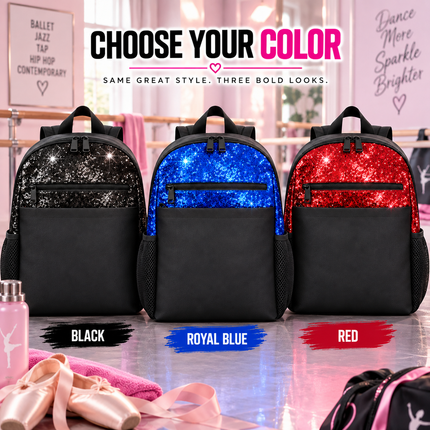 Personalized Dance & Ballet Backpack with Custom Name & Glitter Accents