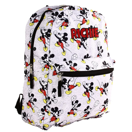 Personalized Mickey Mouse Backpack for Kids | Custom Name Embroidered Bookbag (16 Inch)