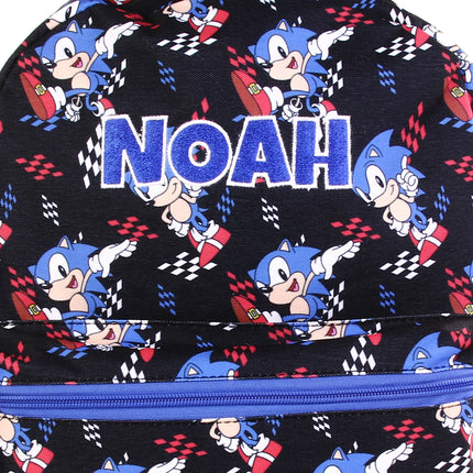 Personalized Sonic Backpack for Kids | Custom Name Embroidered Bookbag (16 Inch)