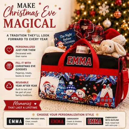 Personalized Christmas Eve Duffel Bag for Kids