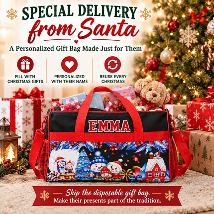 Personalized Christmas Eve Duffel Bag for Kids