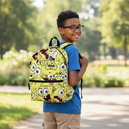 Personalized SpongeBob Backpack for Kids | Custom Name Embroidered Bookbag (16 Inch)
