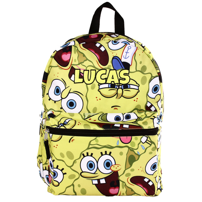Personalized SpongeBob Backpack for Kids | Custom Name Embroidered Bookbag (16 Inch)