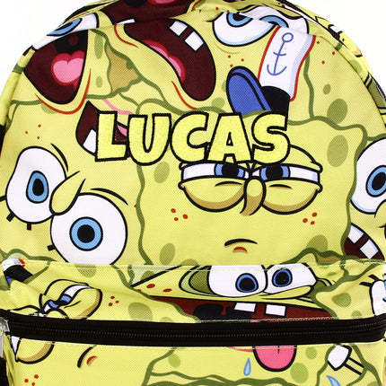Personalized SpongeBob Backpack for Kids | Custom Name Embroidered Bookbag (16 Inch)