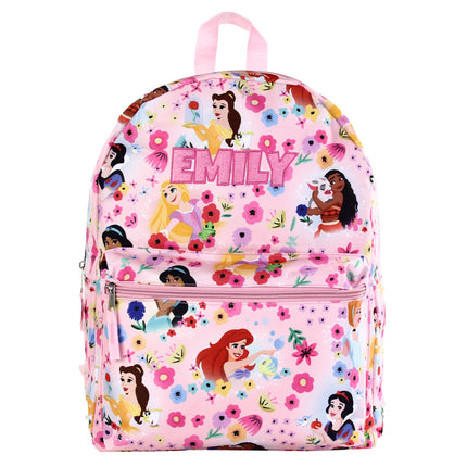 Personalized Disney Princess Backpack for Kids | Custom Name Embroidered Bookbag (16 Inch)