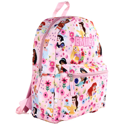 Personalized Disney Princess Backpack for Kids | Custom Name Embroidered Bookbag (16 Inch)