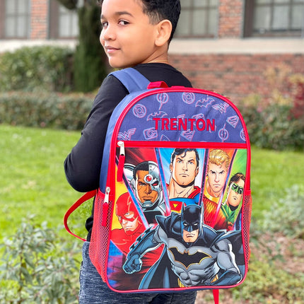 Personalized 16 Inch School Backpack - Justice League