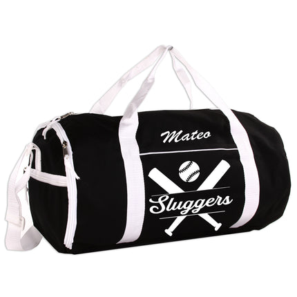 Personalized Sport/Gym Roll Duffel Bag - Baseball (Available in 4 Colors)