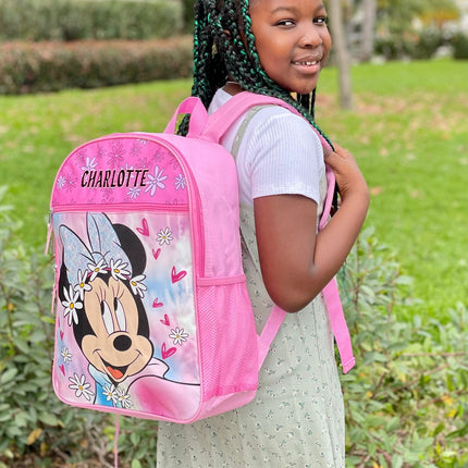 Personalized 16 Inch School Backpack - Minnie Mouse