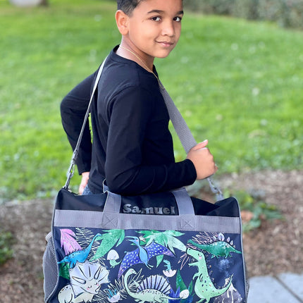 Personalized Kid's Travel Duffel Bag - Dino Pals