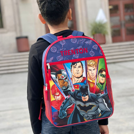 Personalized 16 Inch School Backpack - Justice League