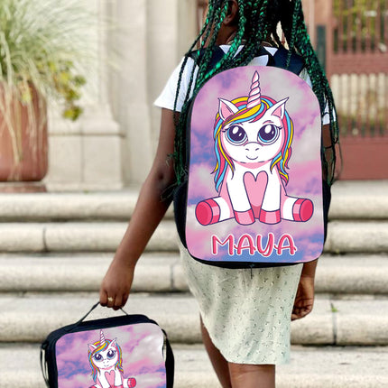 Personalized Full Color Backpacks / Lunch Bag / Duffel Bag - Unicorn Baby