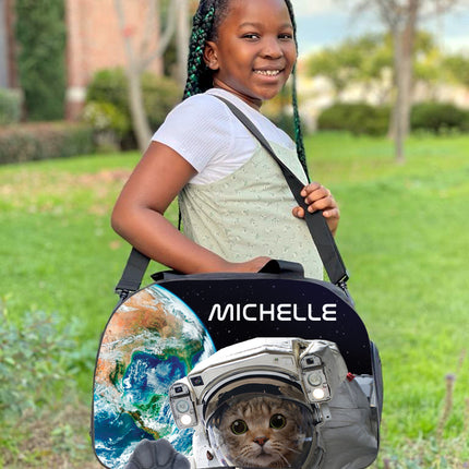 Personalized Full Color Backpacks / Lunch Bag / Duffel Bag - Space Cat