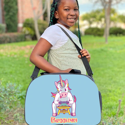 Personalized Full Color Backpacks / Lunch Bag / Duffel Bag - Unicorn Gamer