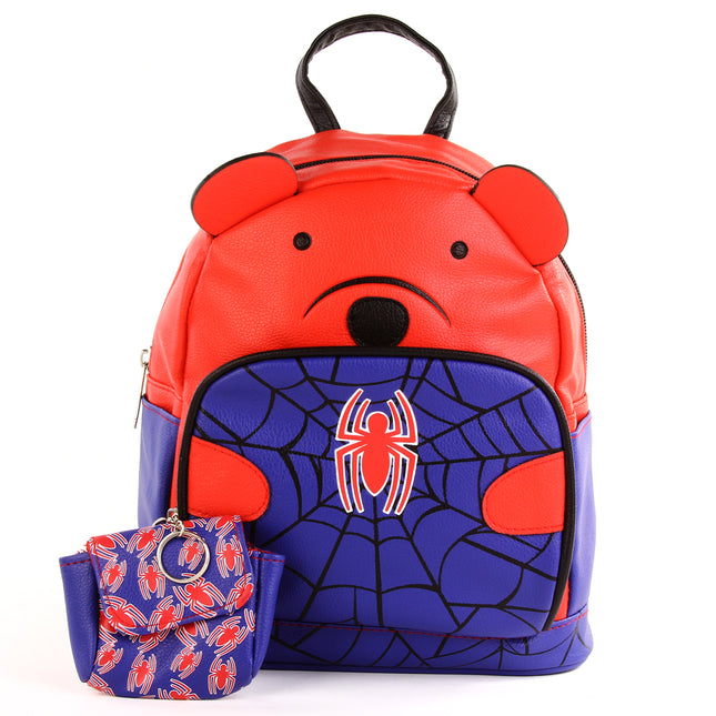 Marvel Spider-Man Bear Women's PU Mini Backpack with Detachable Coin Purse