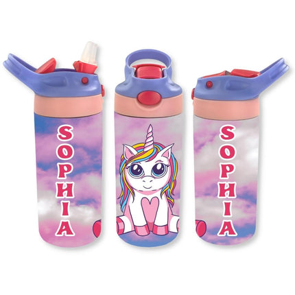 Personalized Kids' 12oz Double Walled Stainless Steel Bottle - Unicorn Baby