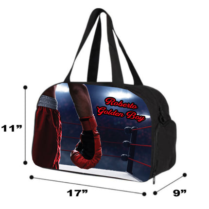 Personalized Full Color Sport Duffel Bag W/ Optional Water Bottle - Boxing Ring